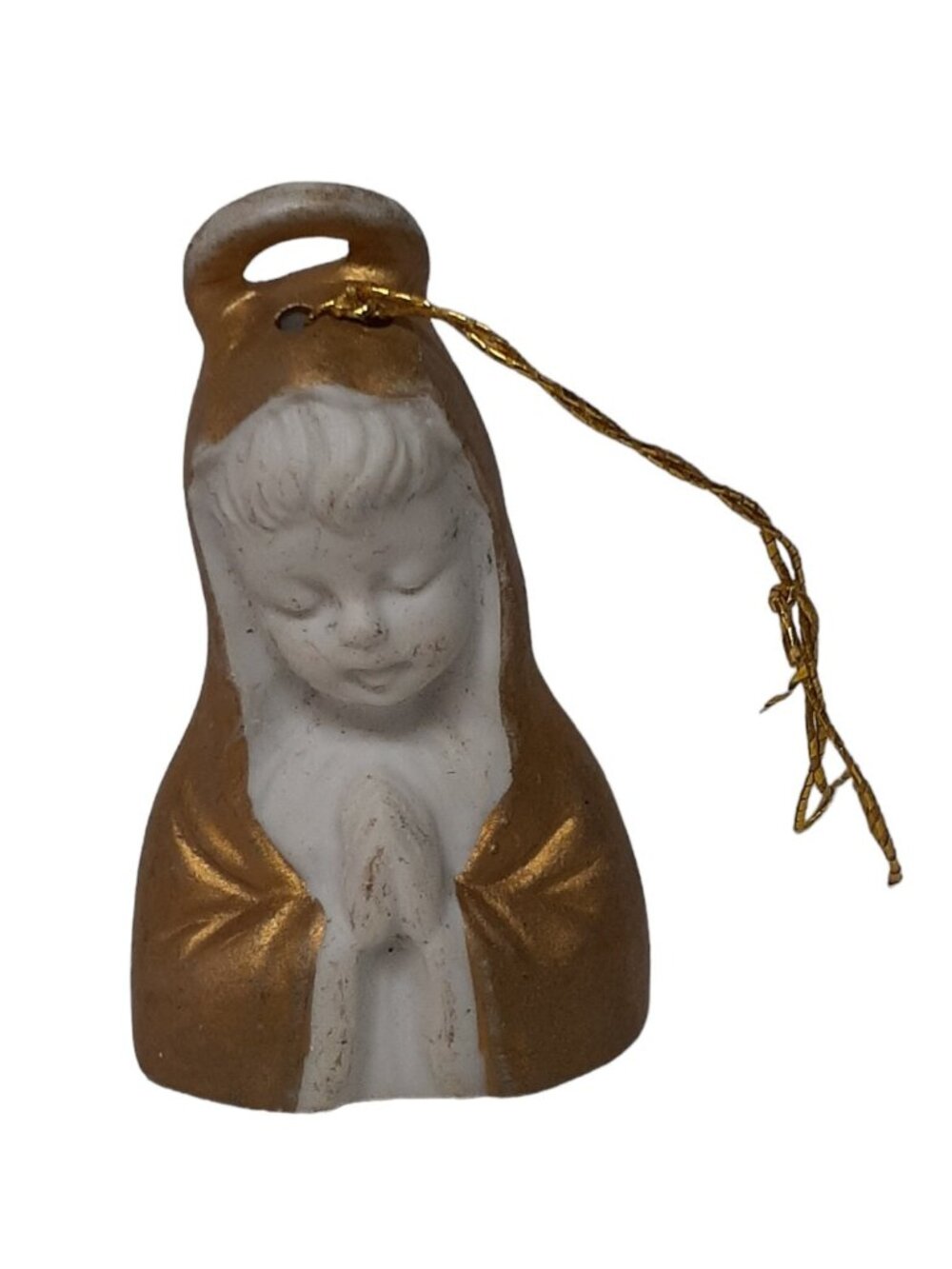 Vintage Christmas Ornament Ardalt Praying Ceramic Angel Bell Japan